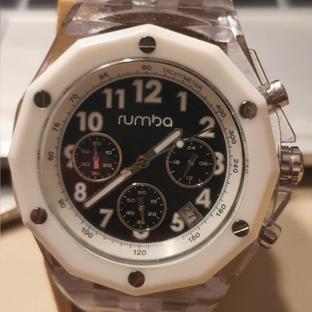 Rumba White/Black Silicone Chronograph Women's Watch
